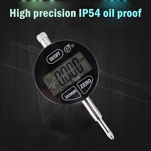 Digital Dial Indicator Digimatic Indicator 0.001mm/0.00005inch 0-12.7mm Test Range, IP54 Waterproof and Dust Proof