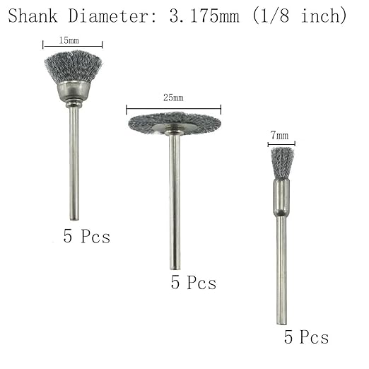 𝐉𝐔𝐍𝐋𝐈𝐗𝐍 30 Pcs Wire Brush Wheel, 1/8" Shank Coarse Crimped Brass and Steel Wire Brushes Kits for Dremel Rotary Tool