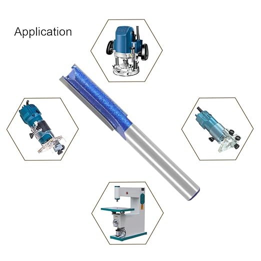 Professional Double Flute Straight Router Bits, 1/4 Shank Flush Trim Router Bit Set, Cutting Diameter Respectively 1/2”,1/4”, 3/8”,5/16” (Size 1)