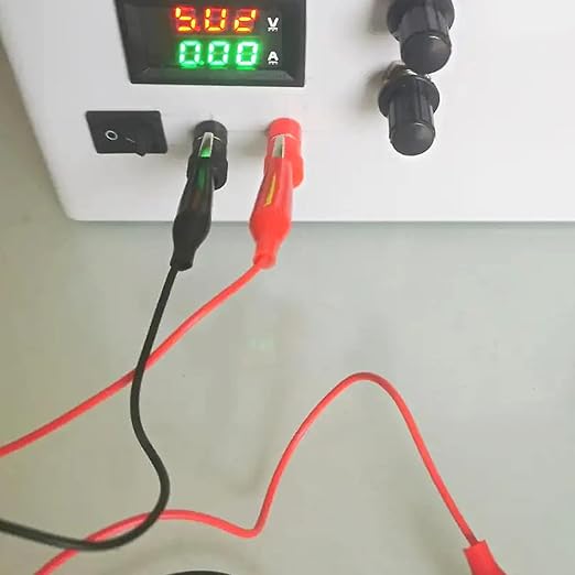 4 Groups 1M Alligator Clips Electrical, Insulated Test Leads with Alligator Clips, Stamping Double-Ended Jumper Wires for Electrical Testing, Circuit Connection, Experiment (Red & Black)