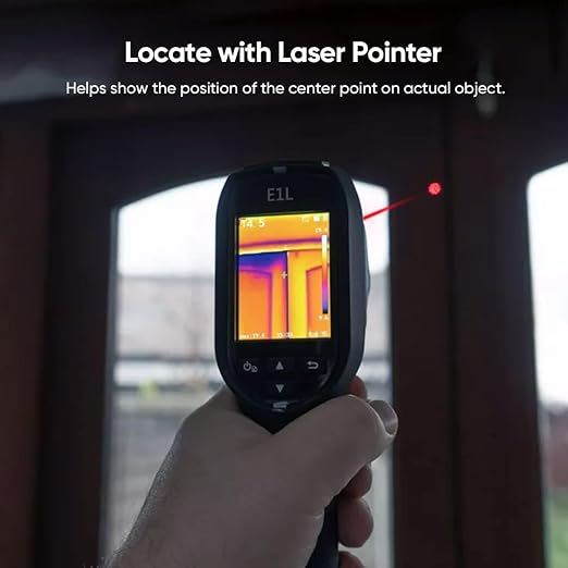 HIKMICRO E1L Thermal Imaging Camera with Laser Pointer, 160 x 120 IR Resolution/19200 Pixels, 25Hz Refresh Rate, Portable Handheld Thermal Imager, -4°F~1022°F Temperature Range