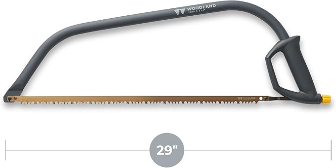 Woodland Tools 24 Inch Bow Saw – Heavy Duty Frame with Hardened Steel Blade, Comfort Grip, Tension Lever, Manual Saw for Trees, Brush, and Christmas Tree Cutting