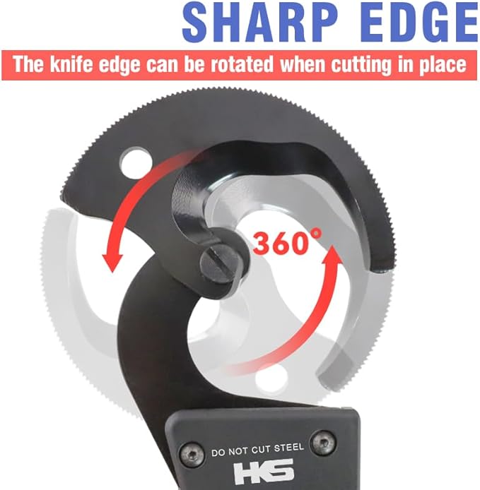 HKS Ratchet Cable Wire Cutter Heavy Duty for Cutting Electrical Aluminum Copper and Multi-core Cables up to 300mm² YEC-36D