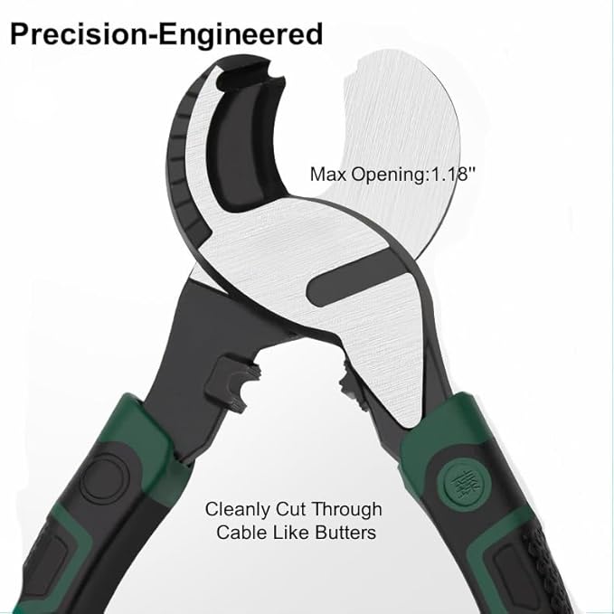 Wire Cutter Heavy Duty 8 Inch High Leverage Wire Cable Cutter Pliers Tool for Aluminum, Copper, Wire, Communications Cable