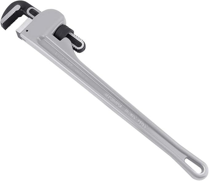 MAXPOWER 24 inch Pipe Wrench Aluminum Straight Pipe Wrench Heavy Duty 24-Inch Plumbers Wrench