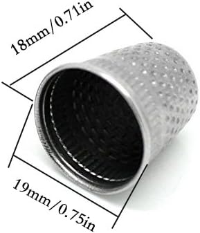 LGEGE 30PCs Silver toned Vintage DIY Crafts Metal Sewing Thimbles, Sewing Thimble (Size (Approx):19mm x 18mm)