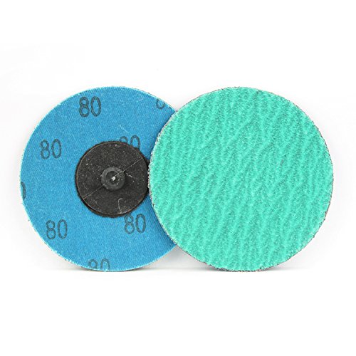 BHA Green Zirconia with Grind Aid Quick Change Sanding Discs Type R Male Roll On, 3" (80 Grit) - 25 Pack