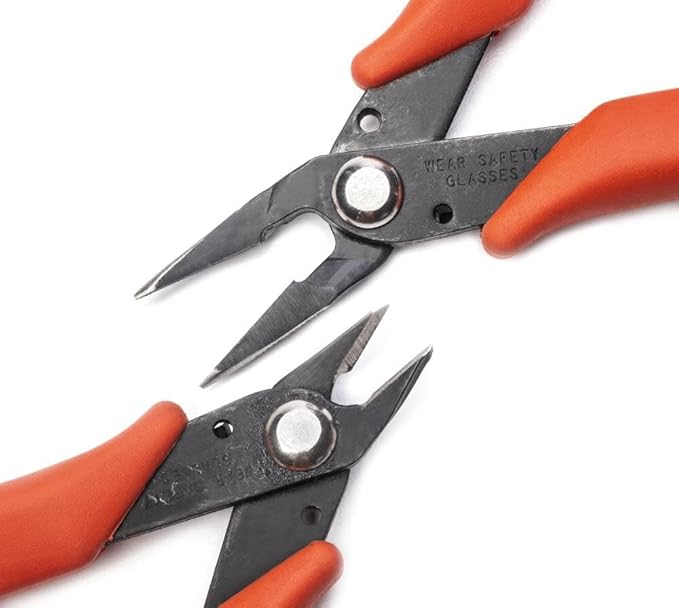 Crescent Shear Cutter Mini Pliers Set - Electrician Tool for up to 20-Gauge AWG Soft Wires (0.8 mm) - Premium Hand Tool - 2-Piece Set - S2KS5NN