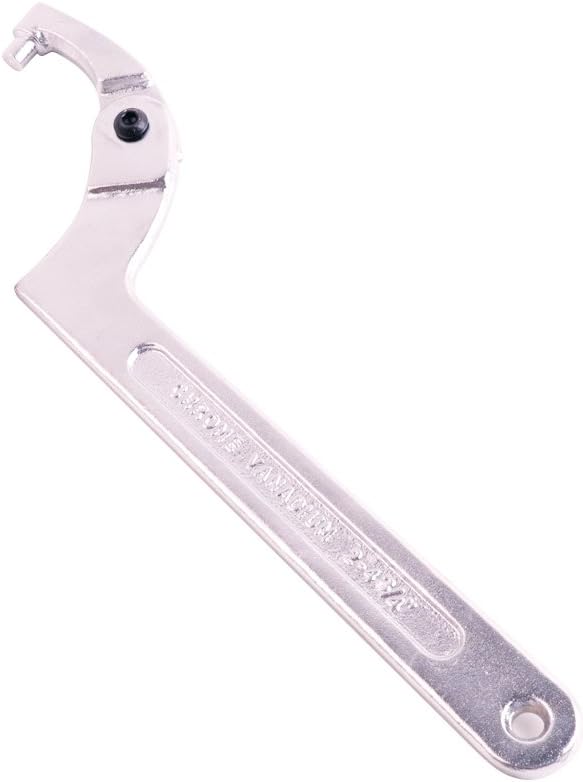 Eowpower Chrome Vanadium Adjustable C Spanner Hook Wrench Tool Round Head 51-121 mm