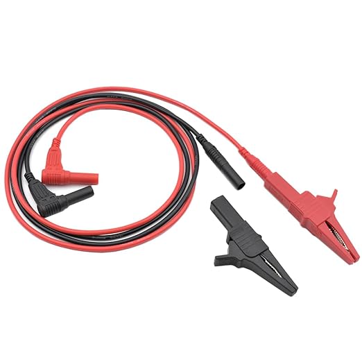 4Pcs Alligator Clip Test Lead Kit 14 AWG Heavy-Duty 4mm Banana Plug Replacement Leads,Silicone Jumpire Wires for Multimeter Meter Electrical Testing 3 Feet