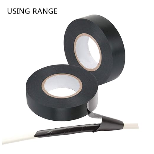 QILIMA Black Electrical Tape, 3/4 in x 66ft, Industrial Grade Electrical Tape Electric Super Vinyl,10-Pack