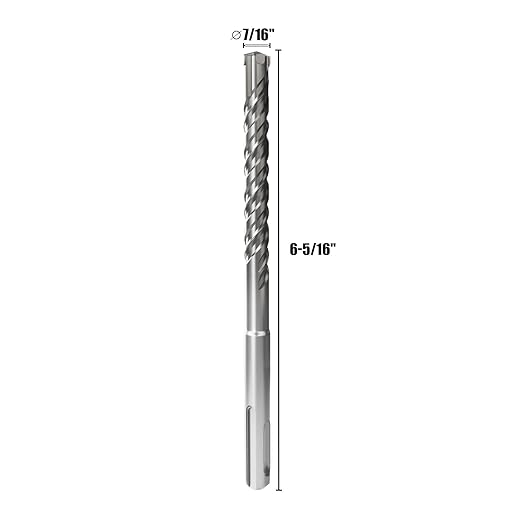 CSOOM SDS Plus Rotary Hammer Drill Bit 7/16"x6.3", Professional Concrete Drill Bit for Concrete, Brick, Stone and Cement Walls