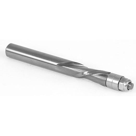 YONICO Solid Carbide Flush Trim Router Bit Spiral 1/4-Inch Downcut 1/4-Inch Shank 14118