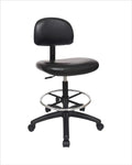 Chair Master - Medium Bench Height Task Chair for Labs, Exam Rooms, Doctor and Dentist Offices. Easy to Clean! 19.5"-27.5" Seat Ht. (Medium Bench Height, Black)