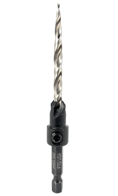 FTG USA Countersink Drill Bit for Wood with Tapered Drill Bit #10 (3/16")