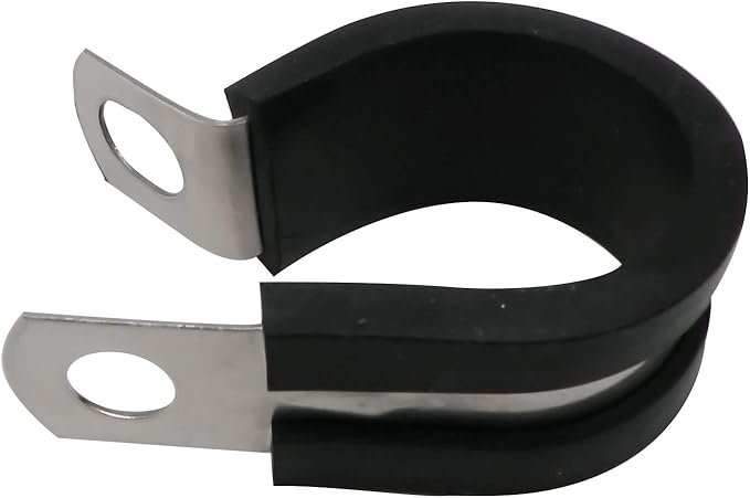 3/16" Cable Clamp Stainless Steel Rubber Cushioned Insulated Metal Clamp, Tube Holder for Tube, Pipe or Wire Cord Installation (12 Pack)
