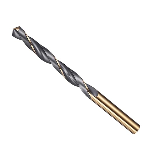 Drill Bit, 8.5mm Cutting Diameter, 4341 HSS Gold and Black 118° Cutting Angle Number Jobber Bits - (Applications: for Drilling Soft Metal Plastic Wood), 1-Pieces