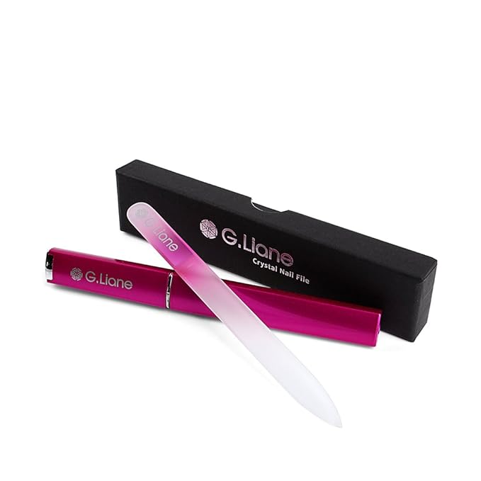 Crystal Nail File Set–Professional Nail File Manicure Pedicure Kit for Natural Nails Acrylic Nails Gels Nails Manicure Tools for Home and Salon(Rainbow Pink)