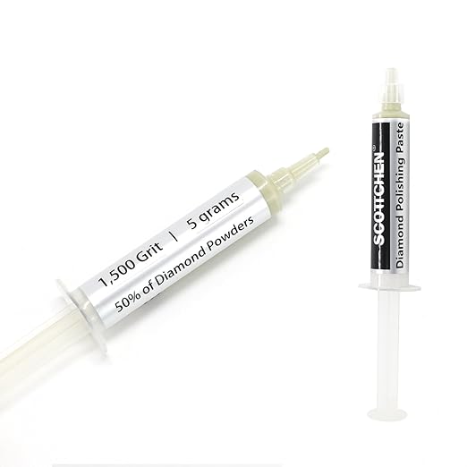 SCOTTCHEN Diamond Polishing Paste,1,500 Grit 6-12 Microns Lapping Compound with 50% Concentration of Diamond Powders for Jewelry, Metal, Ring, Glass, Coin,etc.-5 Gram