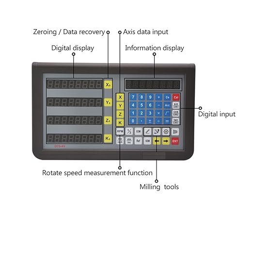 Mill DRO 3 Axis Digital Readout System Display with RPM Function for Lathe Machine Milling Machine