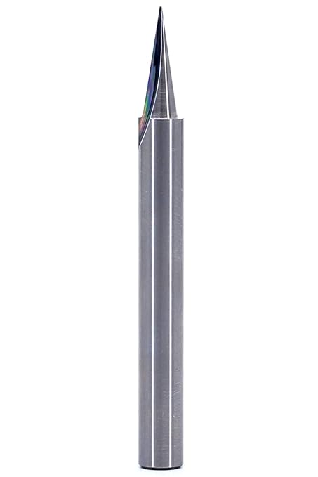 YONICO Router Carving Bits CNC Engraving Solid Carbide V Groove 18 Degree Zero Point 1/4-Inch Shank 14104q