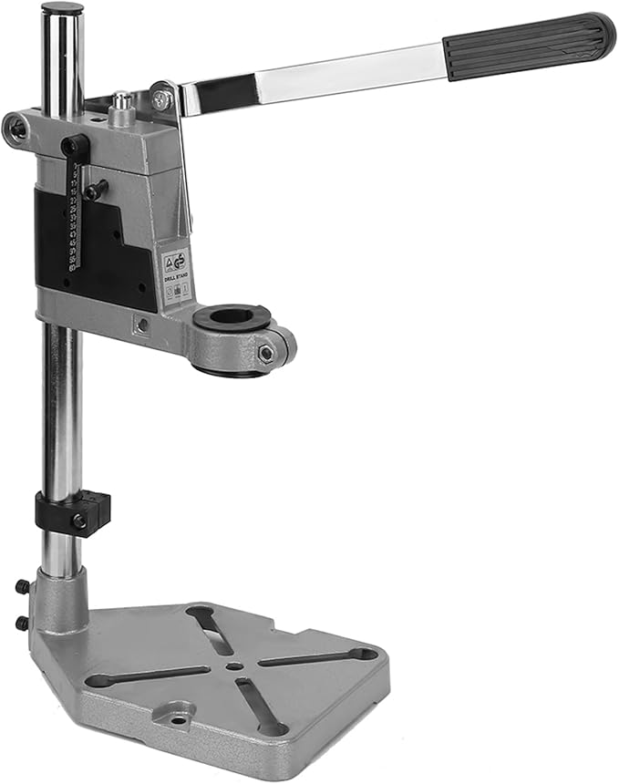 Drill Press Stand, Universal Bench Clamp Desktop Drill Holder Workbench Repair Tool with Single Hole Aluminum Heavy-duty Base