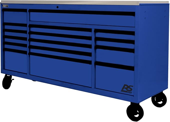 Homak 72” Roller Cabinet w/Stainless Steel Top RS Pro Workstation (Rally Sport Blue)