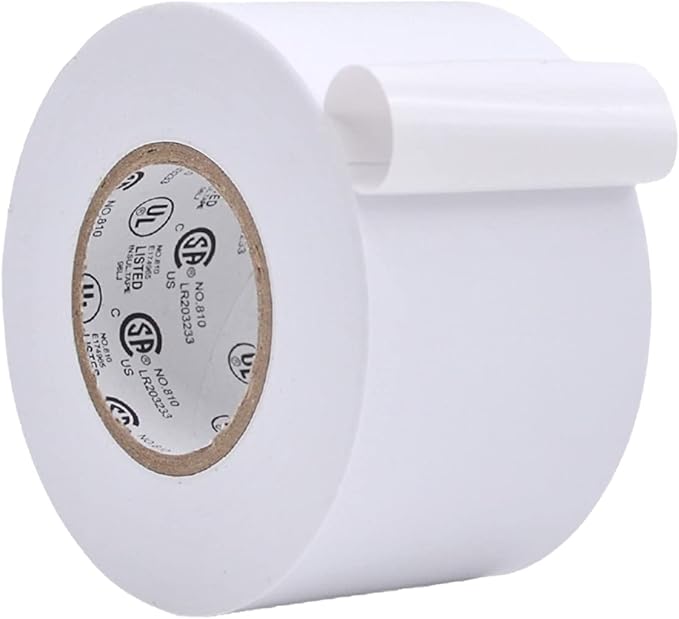 WOD ETC766 Professional Grade General Purpose White Electrical Tape UL/CSA Listed core. Vinyl Rubber Adhesive Electrical Tape: 2 inch X 66 ft. - Use at No More Than 600V & 176F (Pack of 1)