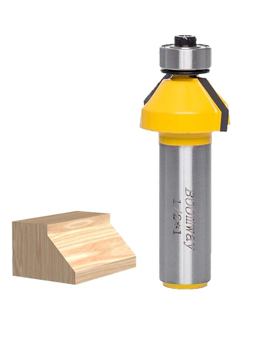 Chamfer Router Bits, Bevel Edge Forming(45°-1/4''length-1/2''Shank)