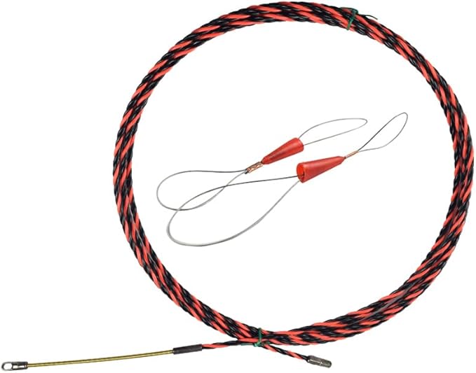 33ft/10m Fish Tape Cable Puller Kit - 6mm Diameter PET Electrical Wire Snake Tools for Wall Plate Wiring,Cord Threader Walls,Electrical Wire Fish Tape,Polyester Fish Tape for Cable