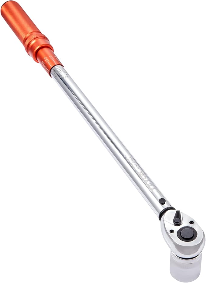 VEVOR 1/2-inch Drive Click Torque Wrench 25-250ft.lb/34-340n.m, Dual-Direction Adjustable Torque Wrench Set, Mechanical Dual Range Scales Torque Wrench Kit with Adapters Extension Rod