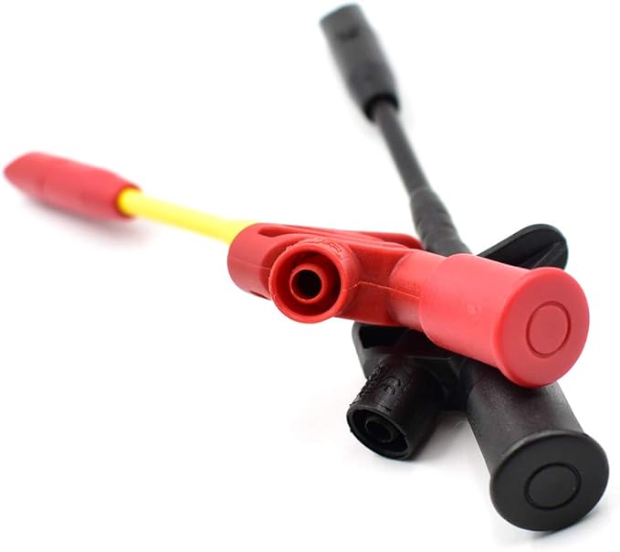 2Pcs Insulation Wire Piercing Probe Clip Test Lead Kit Multimeter Test Probes with 4mm Banana Socket for Automotive Diagnostic Tester Tool