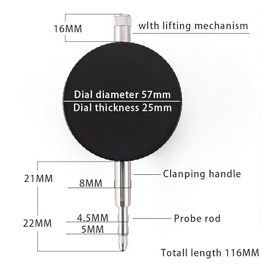 Digital Dial Indicator Digimatic Indicator 0.001mm/0.00005inch 0-12.7mm Test Range, IP54 Waterproof and Dust Proof