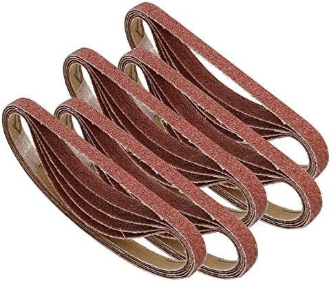 3/8x13 Sanding Belt, Premium Calcined Aluminum Oxide Grain Sandpaper, 40,60,80,120,180,240,320,400 (24/25 Pack) (80,120,240,320,400 Grit)
