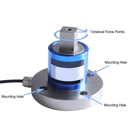 Reaction Torque Sensor 2-2000 Nm, Flange to Square Drive, High Precision Torque Transducer for Testing & Calibration (Output Signal: RS485(Equip Transmitter), 1150 Nm)