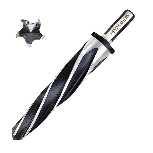 DKIBBITH 1-1/16" Bridge Construction Reamer Drill Bit, M2 HSS Taper Chucking Reamer for Steel Alloy Metal Wood Plastic, 1/2" Non-Slip Shank, 5-Spiral Flutes Car Reamer, to Align or Enlarge Holes, 27mm
