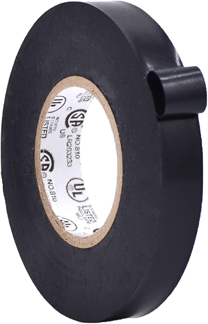 WOD ETC766 Professional Grade General Purpose Black Electrical Tape UL/CSA Listed core. Vinyl Rubber Adhesive Electrical Tape: 1/2 inch X 66 ft - Use at No More Than 600V & 176F (Pack of 1)