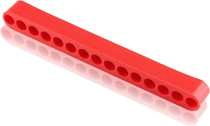 20Pcs 15 Holes Hex Shank Screwdriver Bit Holder, Plastic Screwdriver Head Storage Case, Drill Bit Storage Case, Screwdriver Head Holder Organizer Fit for 1/4 Inch Hex Shank, Red