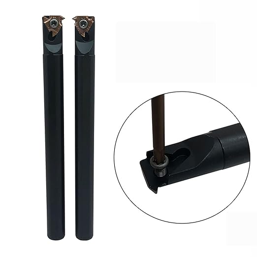 Lather Threading Tool Bit Set External Internal Threading Boring Bars Turning Tool Holders with 11IR AG60 16ER 16IR AG60 Carbide Threading Inserts (2pcs Boring Bars + 16ER IR AG60)