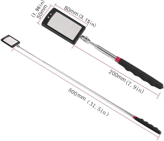 Telescopic Inspection Mirror.Diabetic Mirror for feet.360 Rotating lamp Inspection Mirror, Mechanics Mirror, Inspection Mirror, car Inspection Mirror .Mechanics Mirror on a Stick