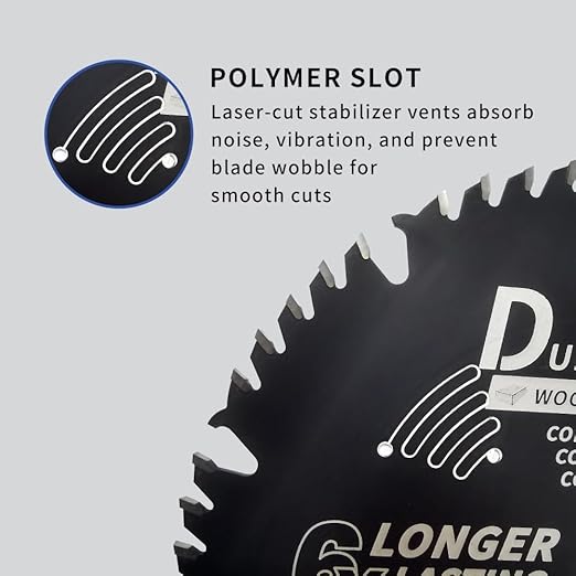 10 Inch 50 Tooth ATB Saw Blade with 5/8 Inch Arbor & DuraGuard Anti-Stick Coating for Miter Saws and Table Saws (DF1000SP50)