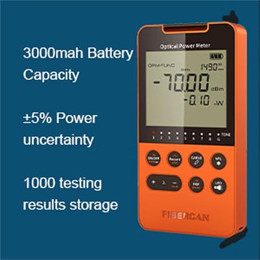 Optical Power Meter -50~+30dbm Built-in 10mW Visual Fault Locator Portable Optical Cable Tester Network Tools with RJ45 Remote