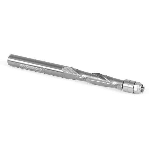 YONICO Solid Carbide Flush Trim Router Bit Spiral 1/4-Inch Up-Cut 1/4-Inch Shank 14121