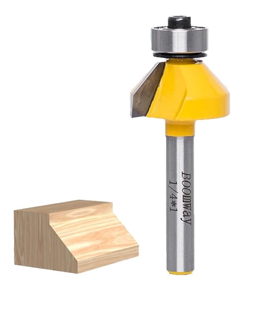 Chamfer Router Bits, Bevel Edge Forming(45°-1/4''length-1/4''Shank)