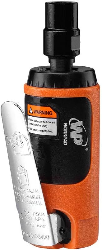 WORKPAD Mini Air Straight Die Grinder, 25000 RPM, Mini Pneumatic Tools, Equipped with 1/4-inch, 1/8-inch collets and 2 wrenches