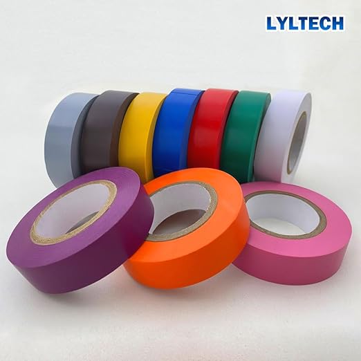 Electrical Tape Matte Rainbow 10 Colors Pack 3/4-Inch by 60 Feet, Waterproof,Strong Adhesive, Durable, Easy-Wrap