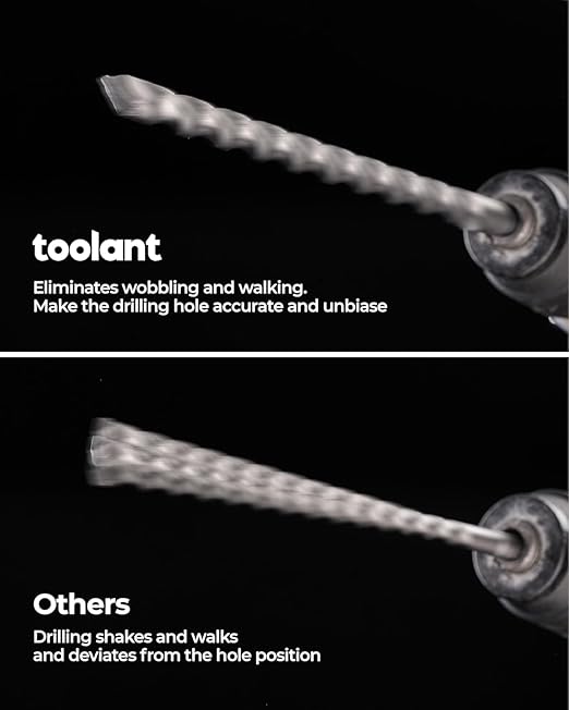 toolant Masonry Drill Bit,SDS Plus Rotary Hammer Drill Bits Set for 1/2" x6inch 2pcs,Carbide Tipped 2-Cutter for Concrete,Masonry and Brick