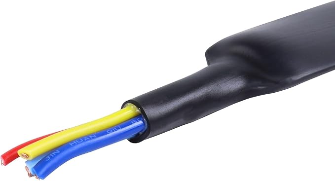 Heat Shrink Tubing 4:1 Dual Wall Adhesive Liner Wires Cable Wraps Connection Protection (Black, 1/2"-18ft)