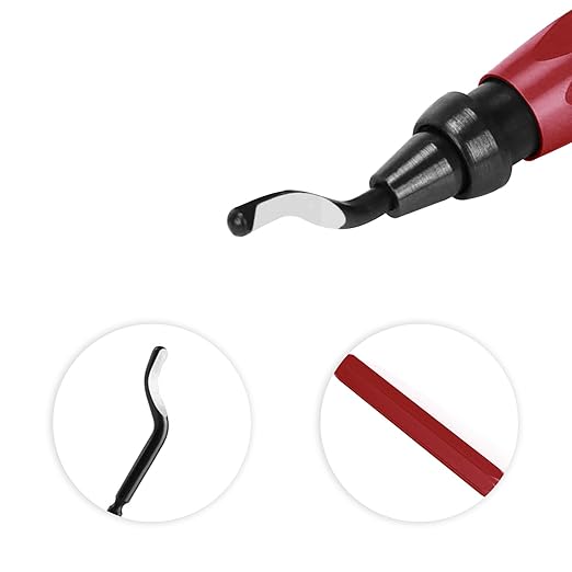 Metal Deburring Tool, Burr Remover Hand Tool for for Metal, Resin, Plastics, 3D Printing Burr Removal Tool TS/XBD-03 (Red)