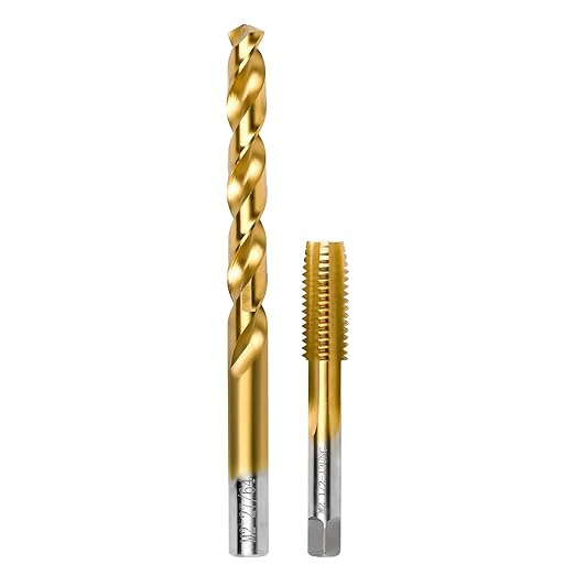 1/2"-13 UNC Tap and 27/64" Drill Bit Kit, M2 HSS Drill and Tap Set, Combination of Drill and Tap Kit for Metal